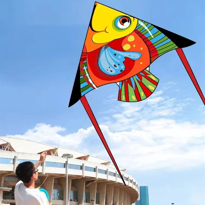New fish kites flying children kites line outdoor toys for kids kites ripstop nylon paragliding equipment goldfish kite windsock