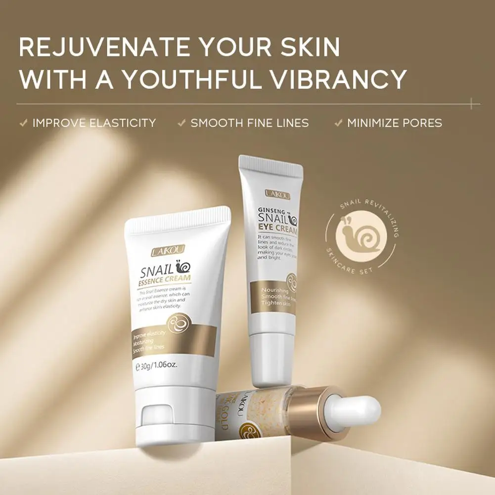 

3pcs/set LAIKOU 24K Golden Vitamin C Skin Care Sets Anti Kit Cream Eye Face Face Care Moisturizing Serum Cream Wrinkles C3D4