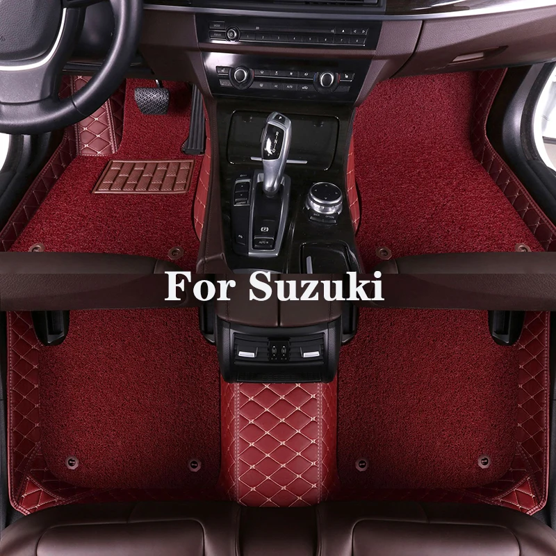 

High Quality Customized Double Layer Detachable Diamond Pattern Car Floor Mat For Suzuki Kizashi Swift Vitara SX4 Baleno ALTO