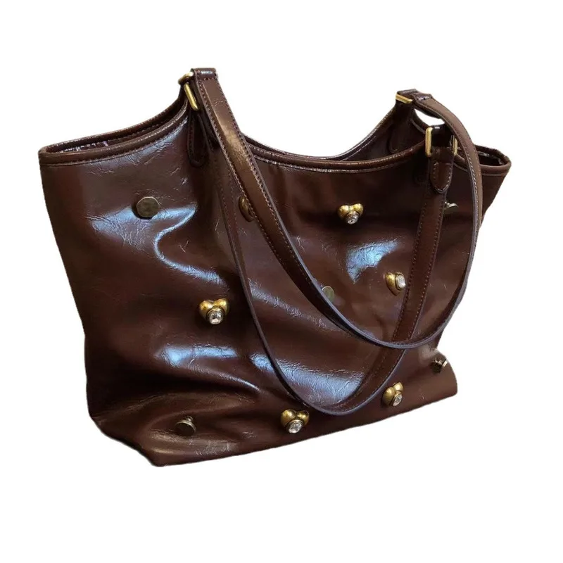 

Fashion New Handbag Simple Leisure High Quality Leather Shoulder Handbag Large Capacity Handbag for Women Commuter Tote Bag