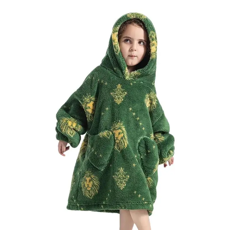 

Kids Blanket Hoodie For Girls Toddler Blanket Children Fluffy Hooded Blanket Wearable Oversized With Pocket To Keep Warm Travel