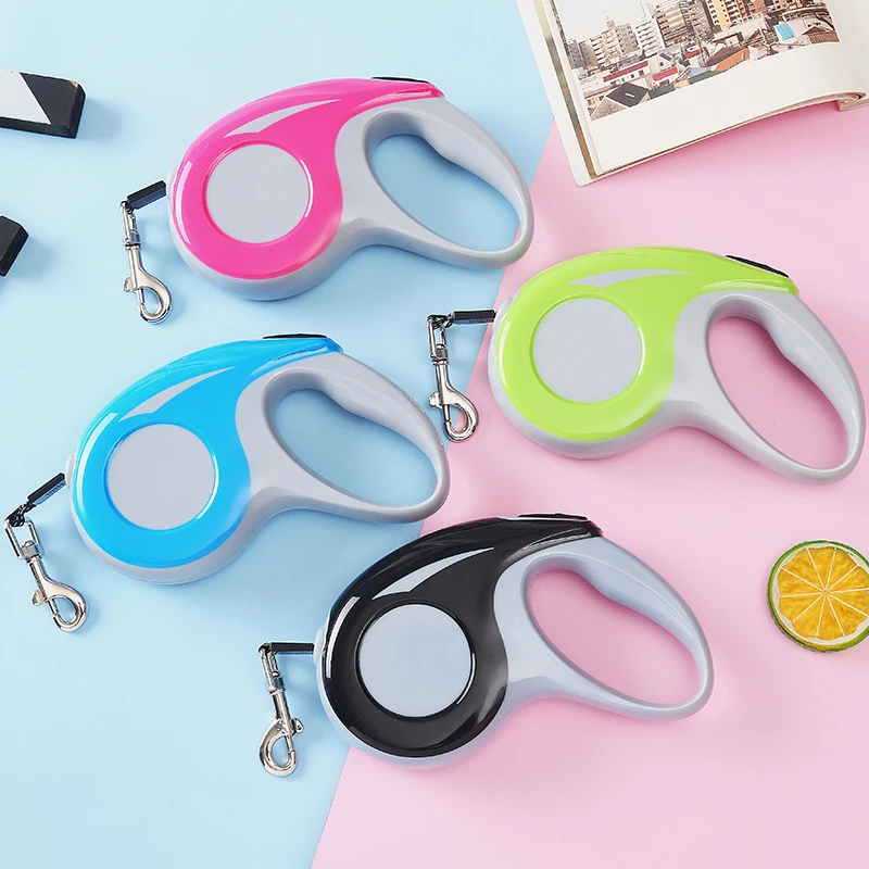 Retractable Dog Leash with One-Button Lock and Comfort Grip Handle