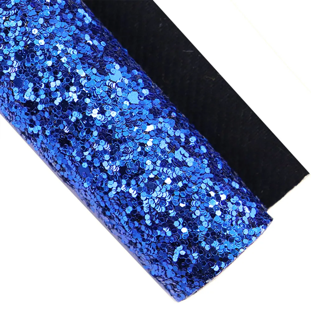Plain Solid Chunky Fine Glitter Fabric Faux PU Leather Bow Earring Handbags Material DT010
