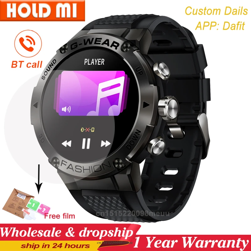 Sports Smart Watch Men BT Phone Call Customize Watch Faces Music Fitness Tracker Super Long Standby Smartwatch Android IOS K28H 