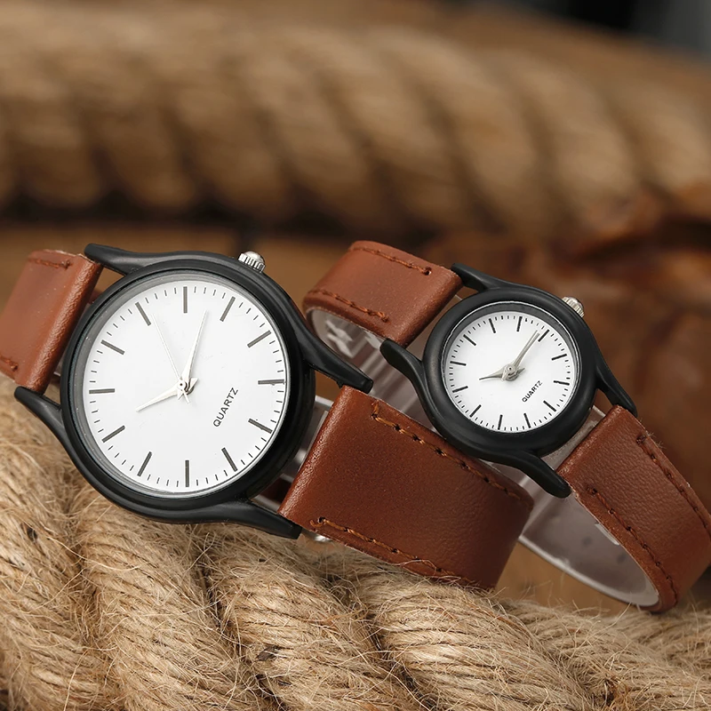 2023 New Couple Watches Personality High Quality Men and Women Vintage Small  Leather Strap Casual Sports Wrist Clock Wristwatch
