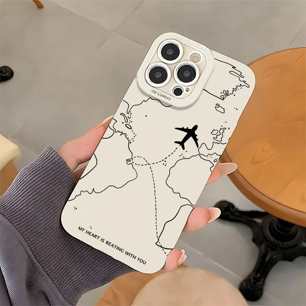 Travel Pattern Silicone Phone Case Cover