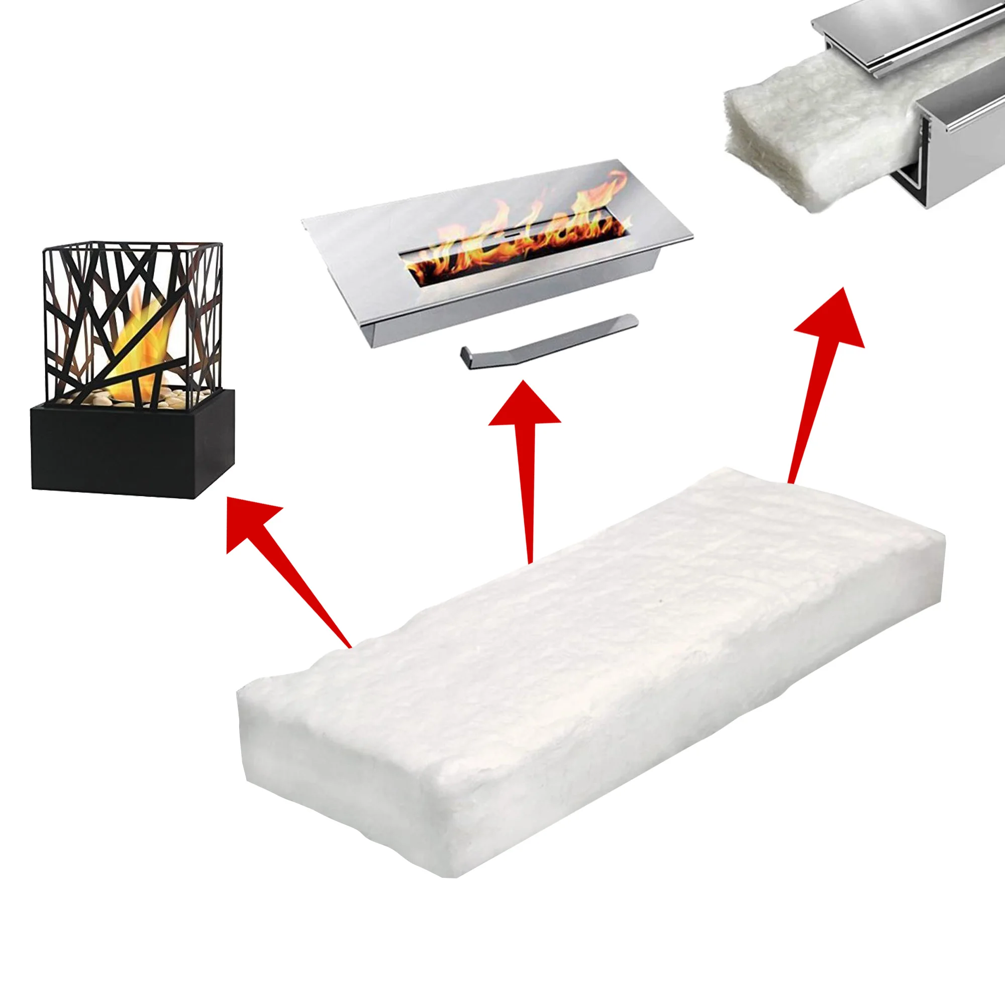 Bioethanol Sponge Ceramic Sponge Fireplace Indoor Ethanol Fireplace Bioethanol Burners Ceramic Wool 3x
