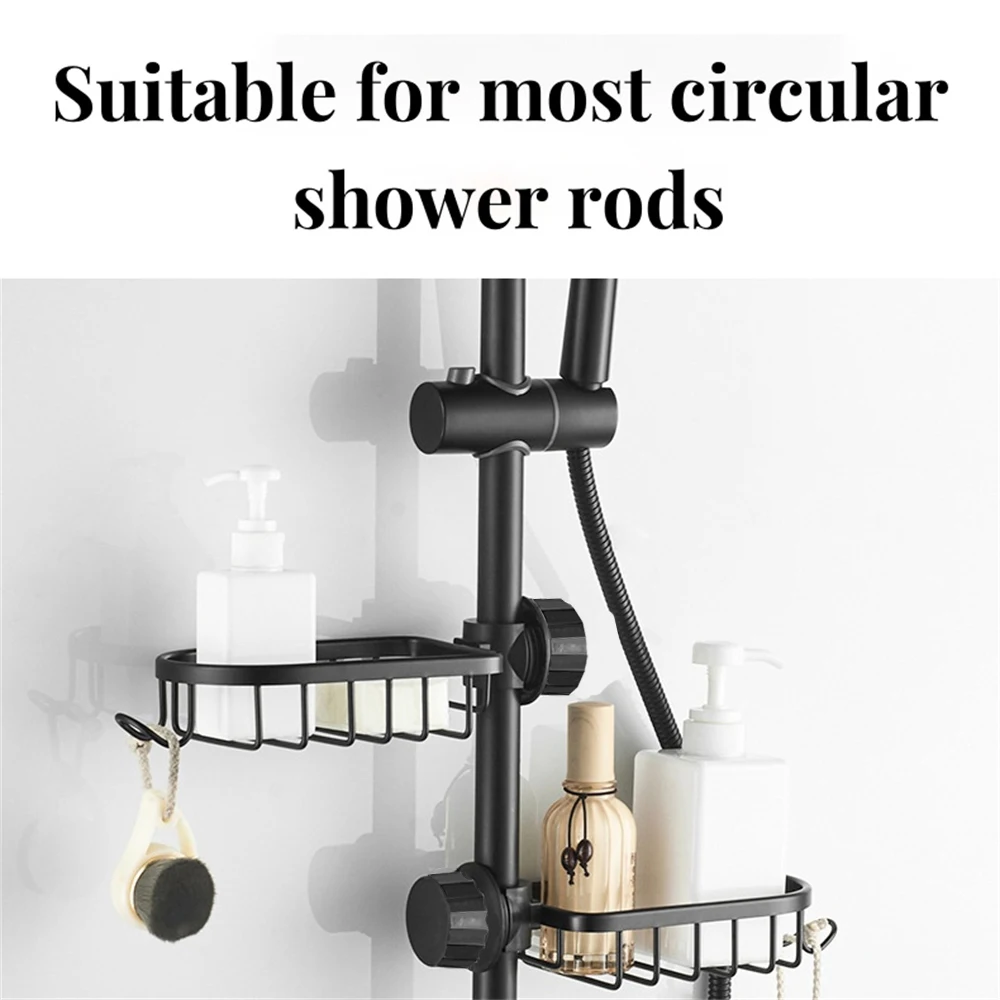 Bathroom Shelf Rack No Drill Aluminum Corner Storage Rack Wall Mounted Type Shampoo Toilet Storage Bathroom Accessories