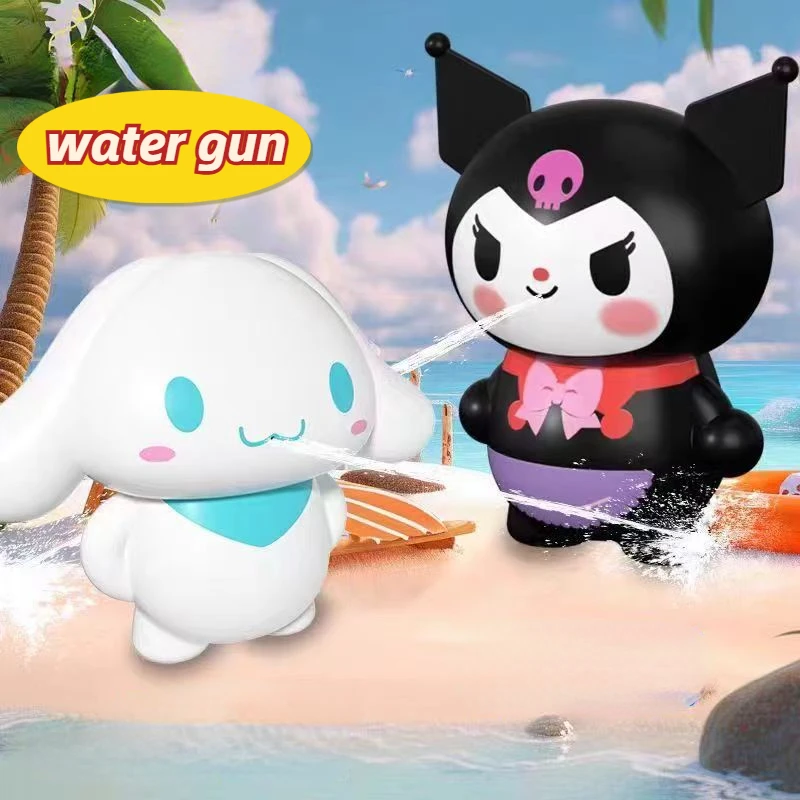 

2024 забавные Аниме фигурки Sanrio водяной пистолет Kuromi Cinnamoroll Melody Пляж Лето водная фотография уличная забавная игрушка для детей