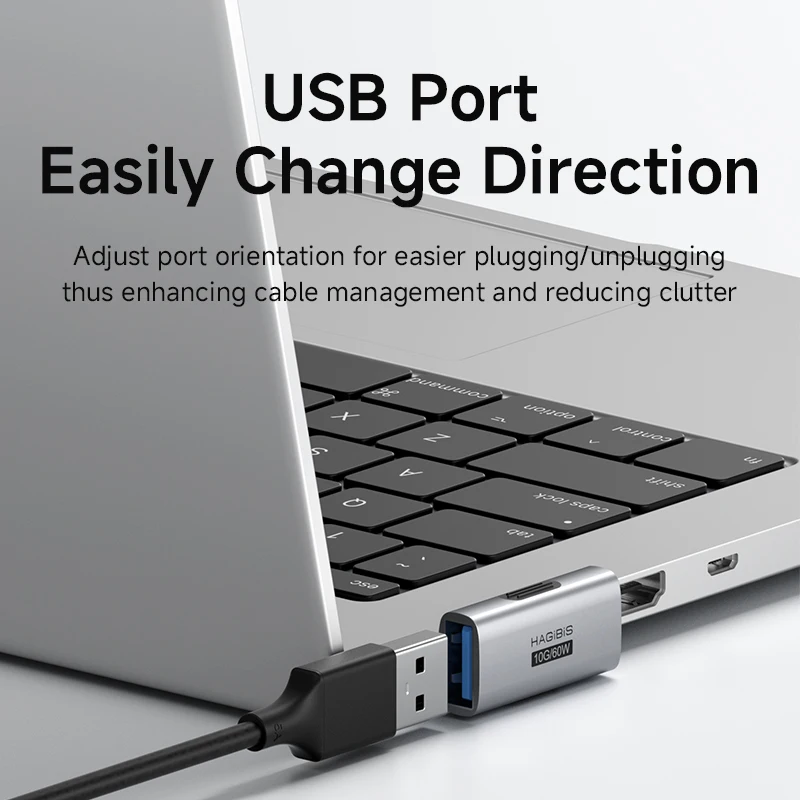 Hagibis USB 3.2 Adapter 90 Degree Right Angle USB A Male to Female Connector OTG Adapter Cable Extender for Laptops Charger PC