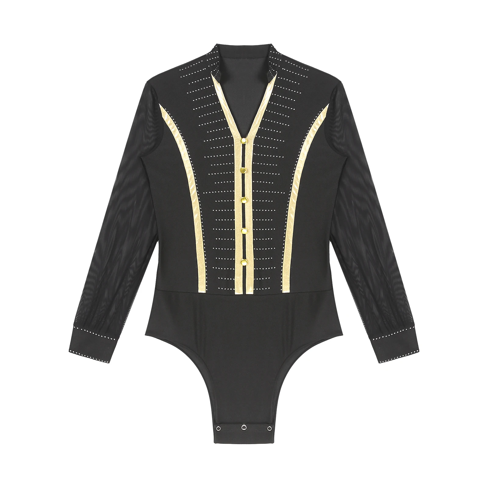 Men's Latin Leotard Bodysuit Shirts Tops Samba Dancing Unitard Waltz Modern Dance Costume Ballroom Professional Practice Wear dance bodysuit