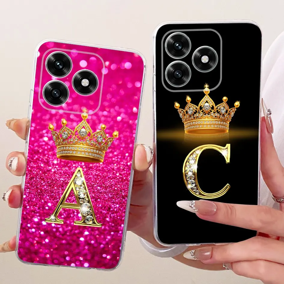 Luxury Crown Letters Soft Slim Silicone Phone Cover - Elegant Silicone Bumper Case