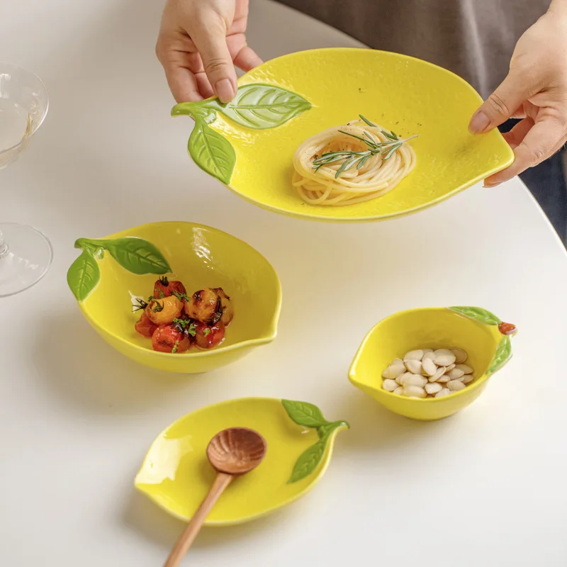 Whimsical Lemon Ceramic Bowl - Fun Kitchen Accessory for Salads, Soups, Snacks, and More