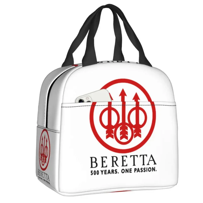 Custom Beretta Bag Cooler Thermal Insulated Lunch Boxes for Women Children School Work Picnic Food Tote Bags