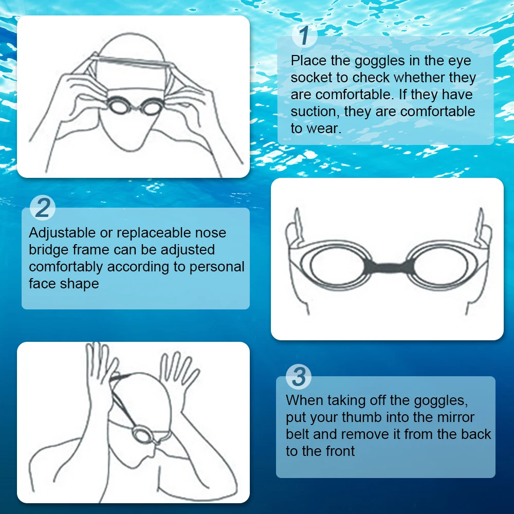Swimming Goggles Swimming Goggles Myopia Professional Anti-fog UV Swimming Glasses Men Women Silicone Diopters Swim Sports Eyewear