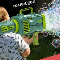 32 Holes Dinosaur Bubbles Machine Fully Automatic Bubble Blowing Lights Outdoor Bubble Machine Without Bubble Water Kids Toys 1