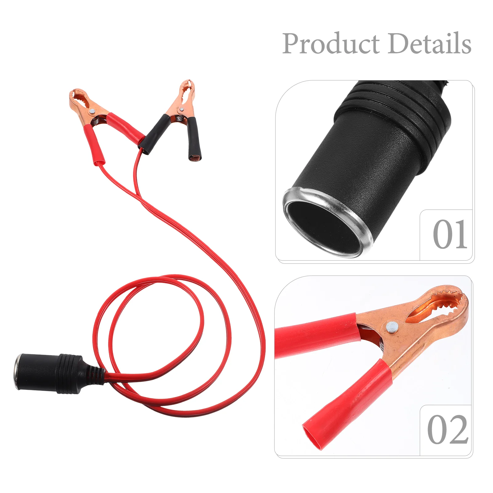 15M Car Terminal Clamp Clip-on Cigarette Lighter Socket Power Adapter Car Booster Jumper Cables Battery Terminals Clamps