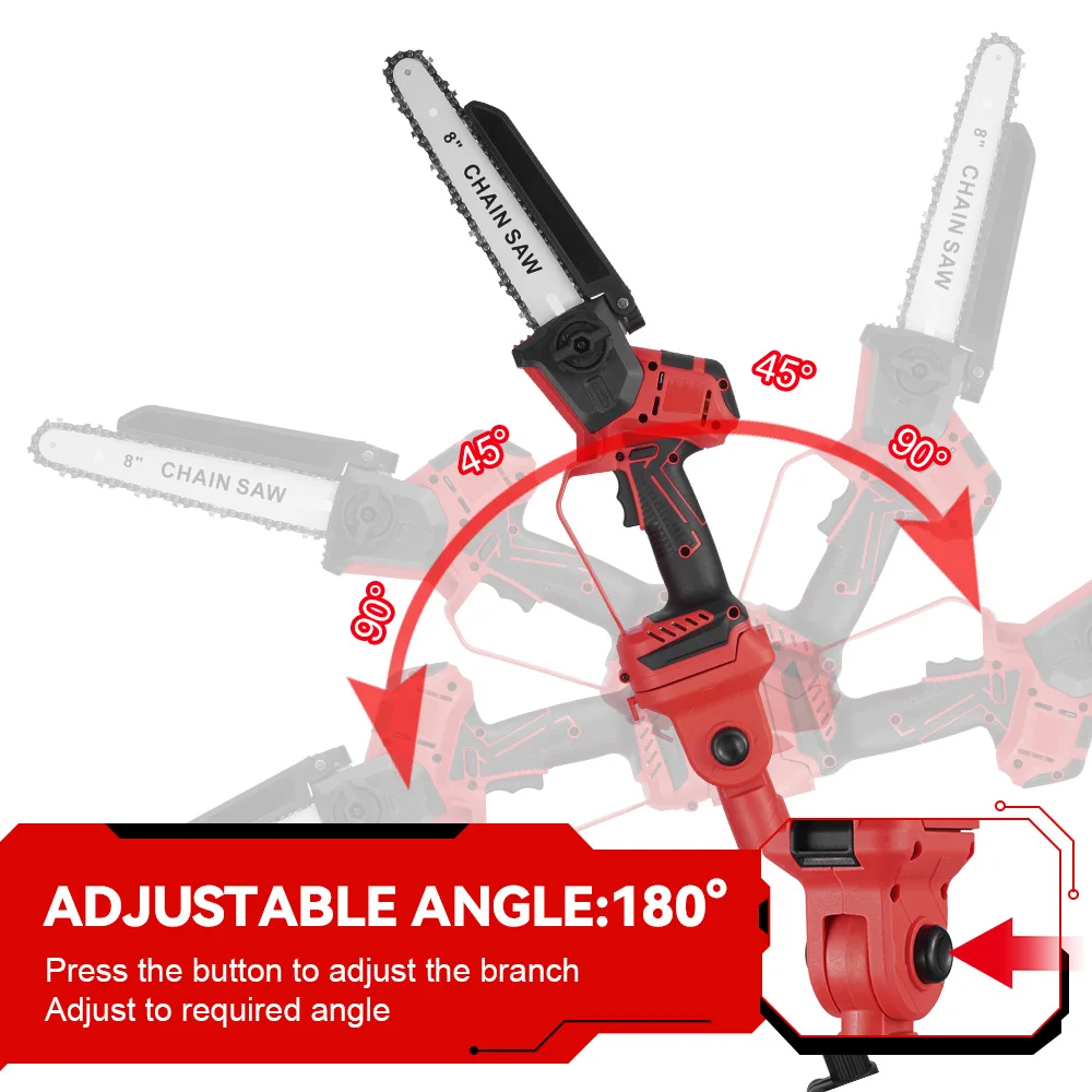 ONEVAN 4900W Brushless Telescoping Pole Electric Chainsaw 2IN1 High Branch Garden Woodworking Pruning Saw 21V 18V Battery