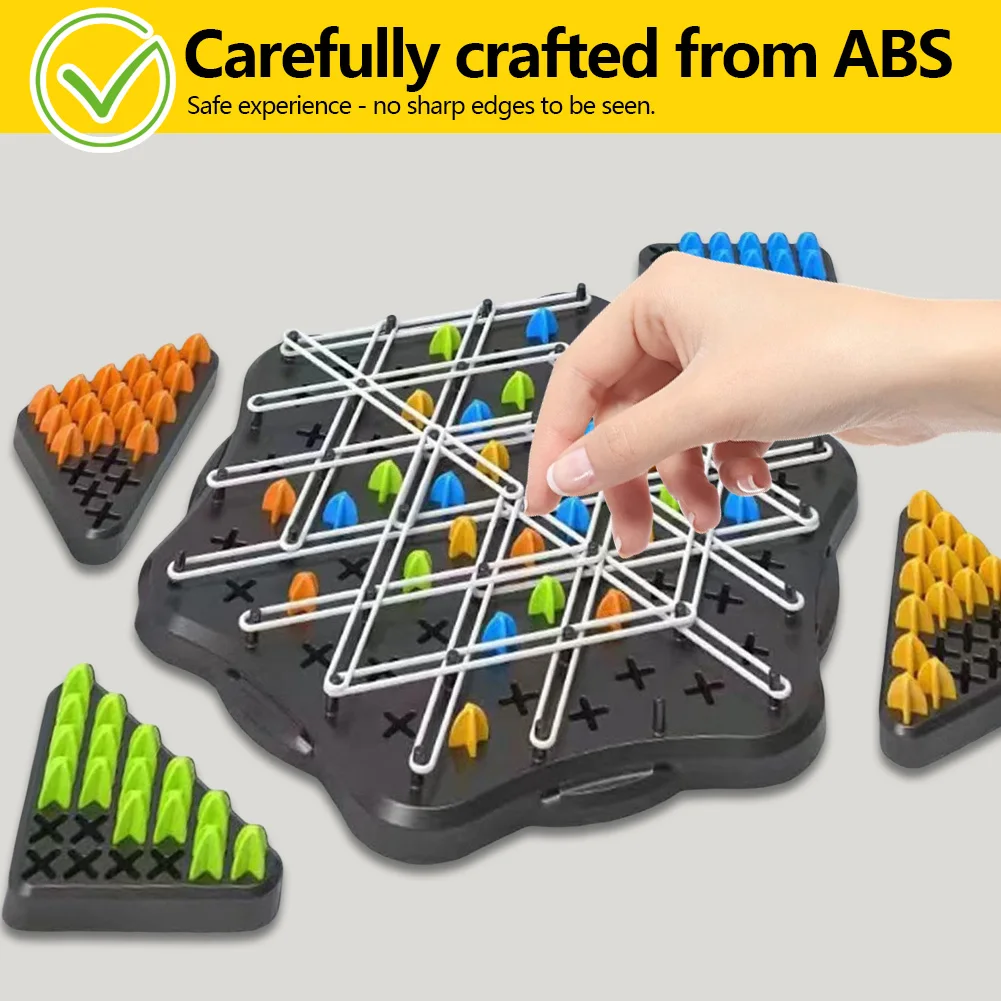 Chain Triggle Chess Game Triggle Rubber Band Game Toy For Kid Interactive Board Battle Set For Family Party Gift