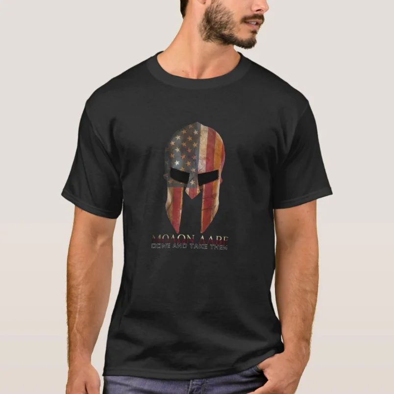 

Пойдем и возьмите их-Molon Labe. Летняя мужская футболка с коротким рукавом и круглым вырезом из 100% хлопка