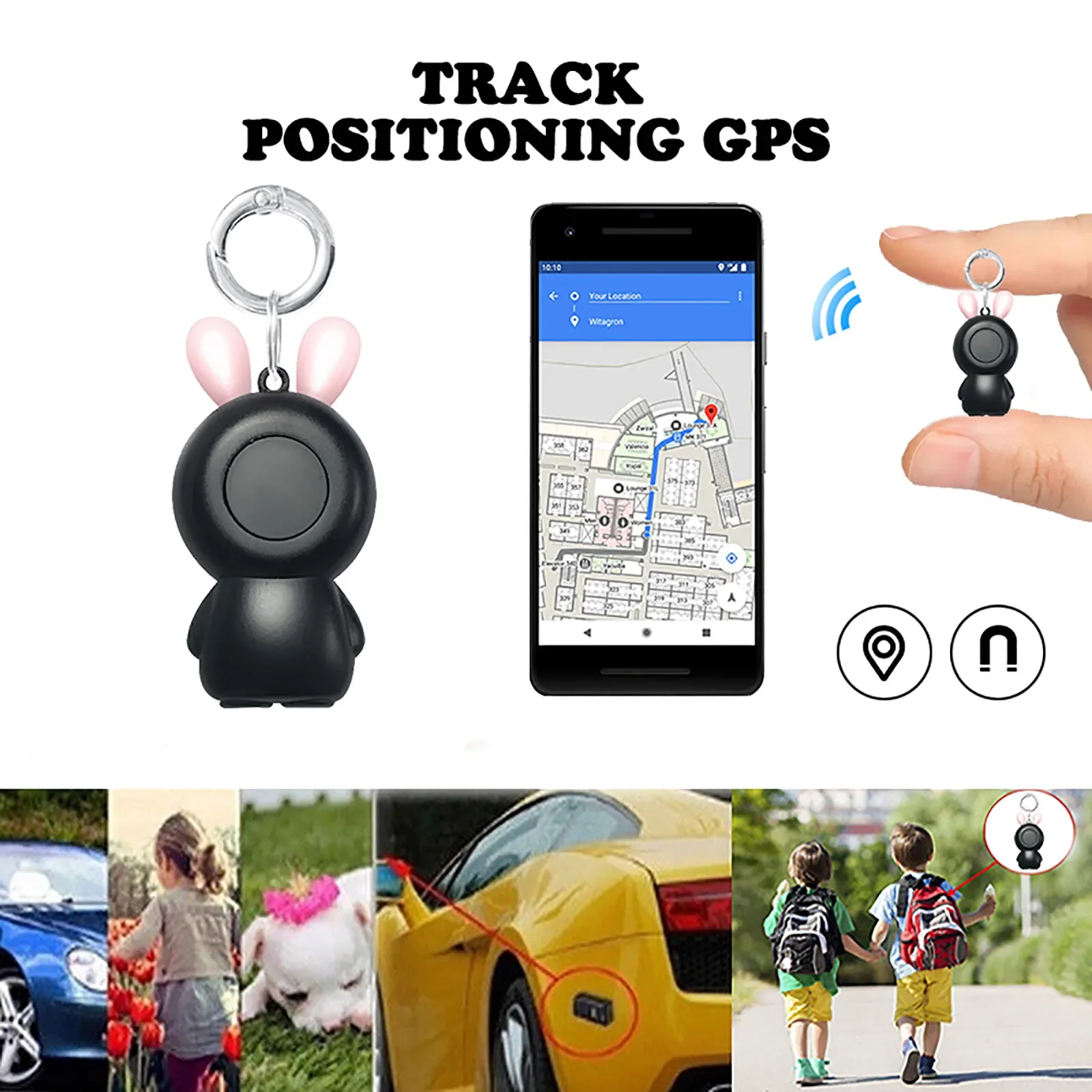 Mini Smart Gps Tracker Key Finder Locator Wireless Bluetooth Anti Lost Alarm Sensor Device Per Bambini Animali Domestici Dog Key Bicycle Car
