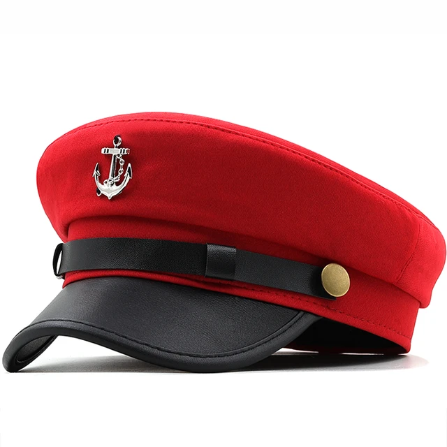 قبعات عسكرية الصيف عادية امرأة القطن القبعات المسطحة قبعة الكابتن سائق  شاحنة خمر أحمر أسود أبي العظام الذكور المرأة قبعة جلدية - AliExpress