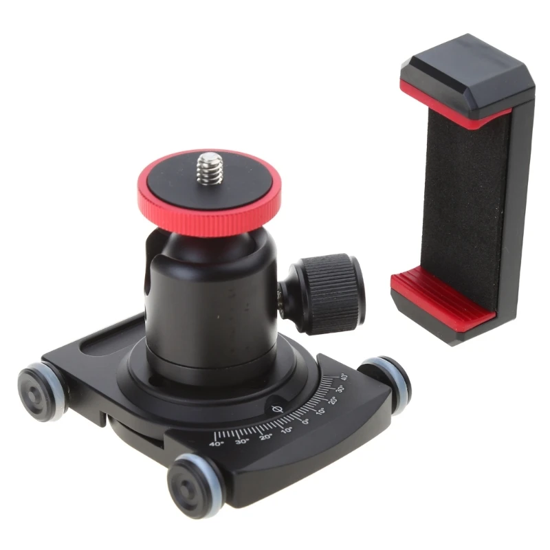 Camera Slider with Ball Head & Clamp 4 Wheeled Tabletop Manual with 360&deg; for Mirrorless