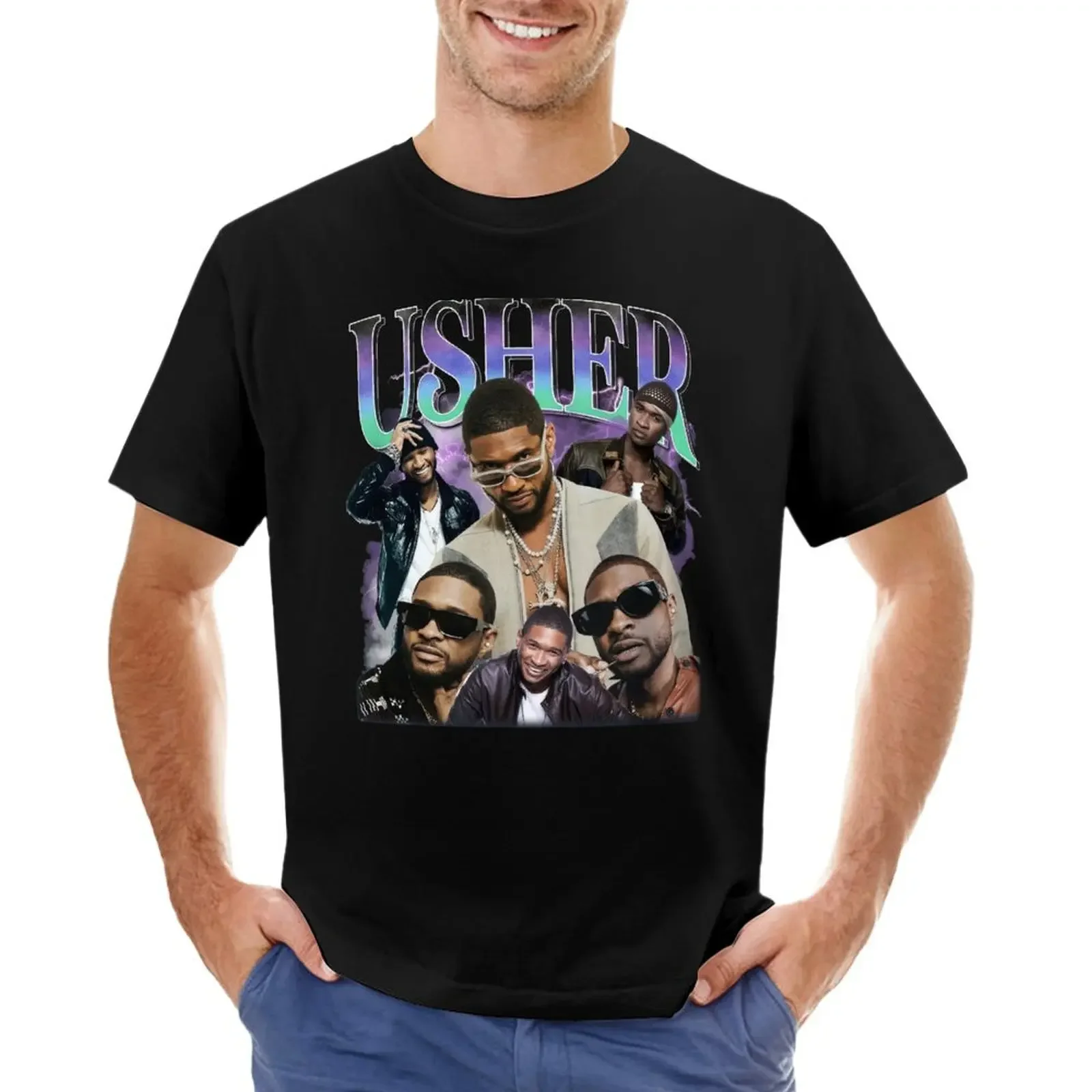 

Футболка Usher Rap в стиле ретро, летний топ, дизайнерская одежда, мужская футболка