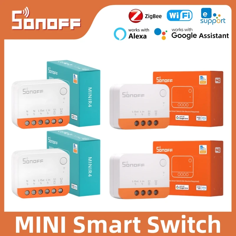 SONOFF Zigbee/WiFi สมาร์ทสวิทช์ ZBMINIL2/MINIR4 สมาร์ท 2-Way รีโมทคอนโทรลไร้สายทํางานร่วมกับ eWeLink alexa Google Home 1