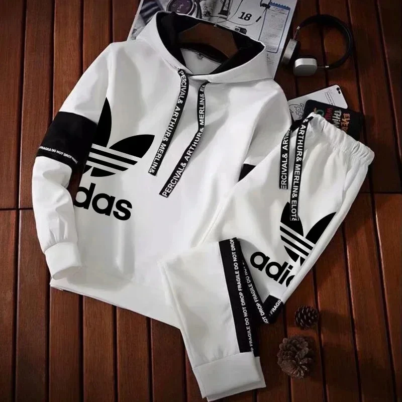 Men's Luxur Printed Tracksuits Casual Solid Color Sweatshirt+Sweatpants 2-Pcs Windbreak Designer Outdoor Sports Warm Outfits