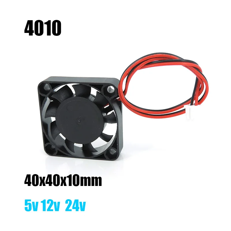 Cooling Fan 4010 40x10mm 40x40x10mm DC Cooling Fan 5V 12v 24V For Oil Bearing Brushless Cooling 2PIN 40mm Fan DC 5V 12V 24V