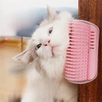 1PC Cat Self Groomer With Catnip Cats Wall Corner Massage Comb Brush Rubs The Face With A Tickling Soft Comb Pet Grooming Supply 1