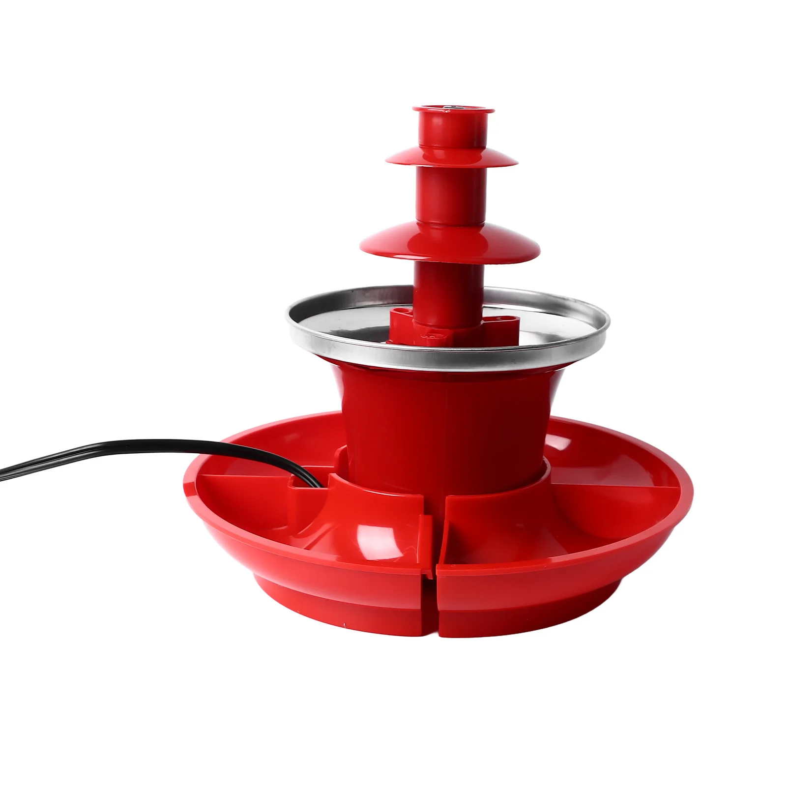 Chocolate Fountain Machine Three Layer Chocolate Fountain Detachable Mini Fondue US Plug 110V for Party chocolate fountain machine