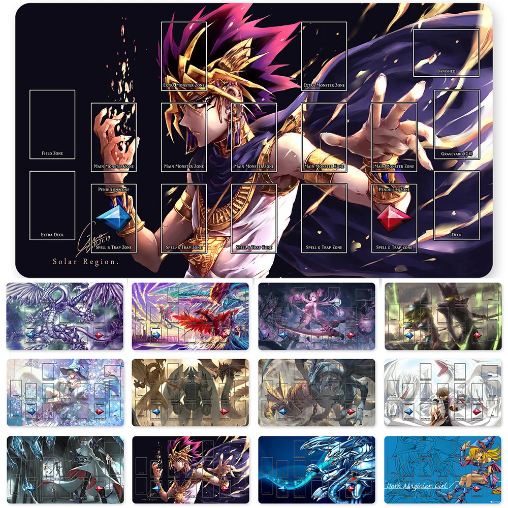 

HOT OCG Playmat Blue-eyes Ultimate Dragon Dark Magician Duel Monsters Playmats Compatible for YuGiOh TCG + Free Bag - ygo (49)