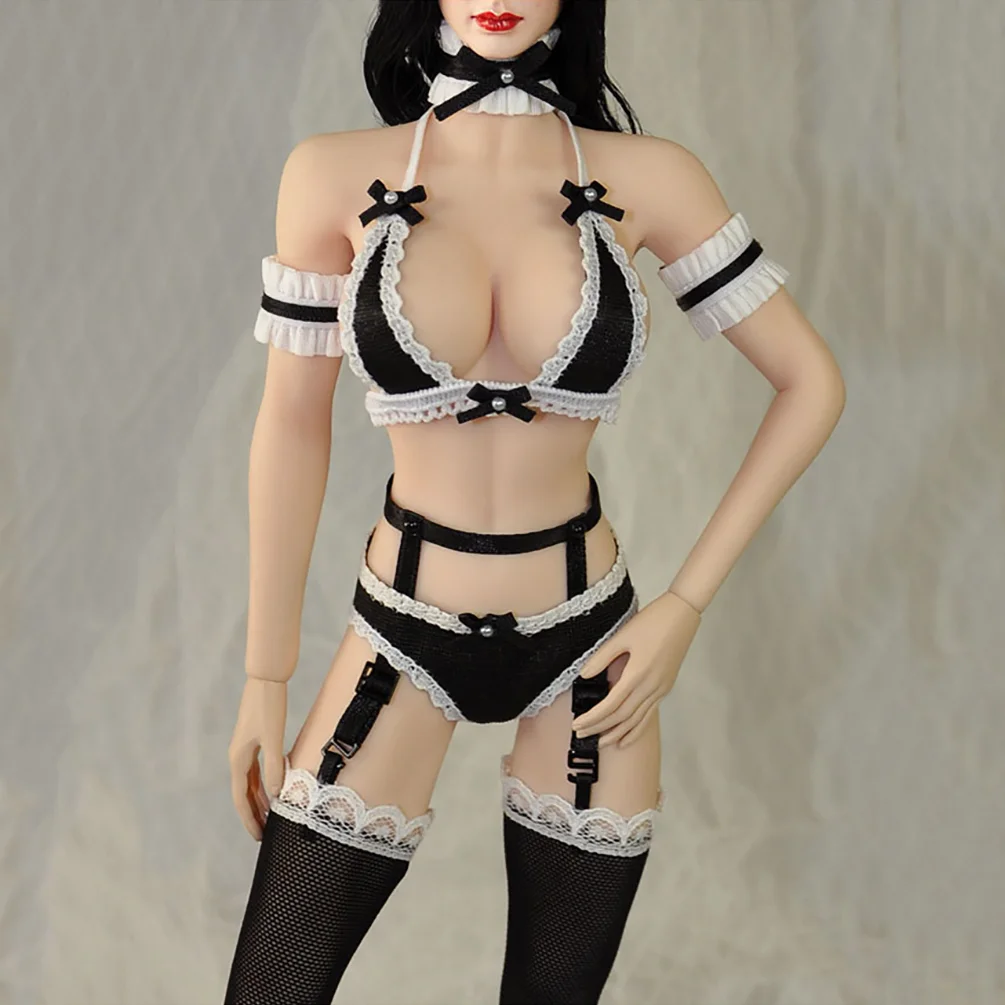 

1/6 Female Soldier Woman Bikini Underwear Suspender Stockings Clothes Set Fit 12" Tbleague Phicen JIAOU DOLL Action Figure Body