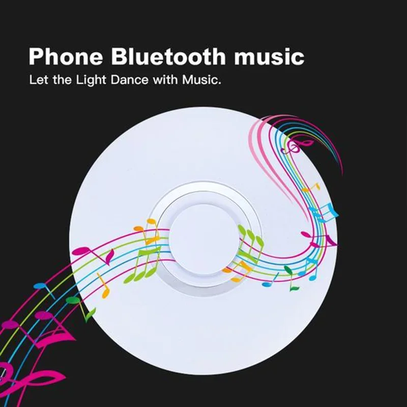 음악 앱 원격 제어 블루투스 인테리어 장식 침실 파티용 스피커가 있는 RGB 스마트 홈 LED 천장 조명