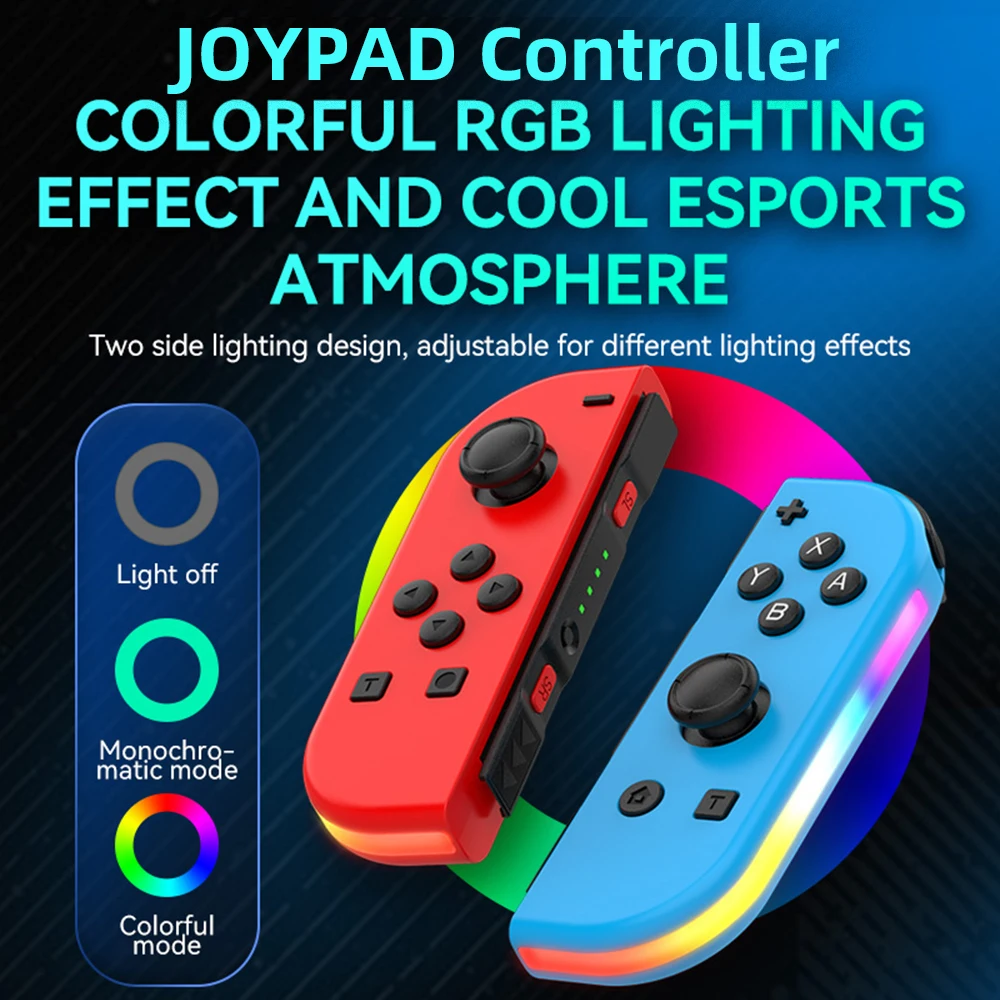 Joypad Gamepad Supports dual motor vibration RGB light effect one click continuous emission supports switch/switchOLED game controller,wireless game controller,wireless gaming controller,wired game controller,joystick for switch