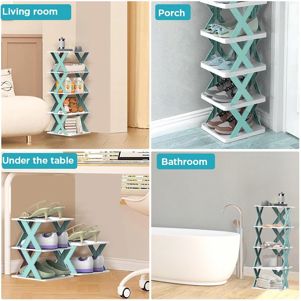 Folding Shoes Racks Multi functional Storage Household Rack Saves Family Space Detachable Multi Layer Simple Shoes Shelf Cabinet 5