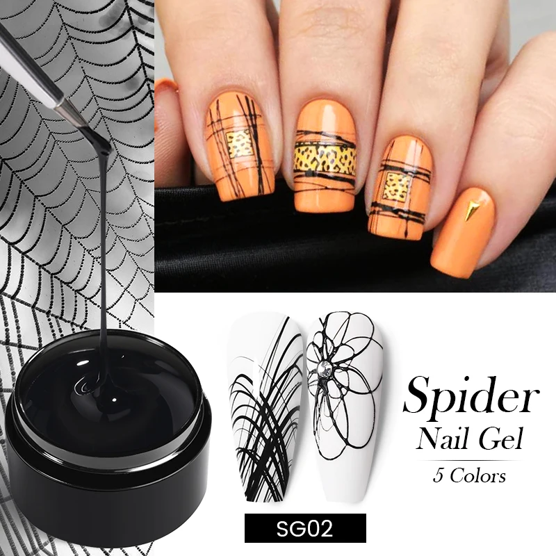 BORN PRETTY Spider Wire Gel Nail Polish 5ml Flower Drawing Painting Gel Creative Point To Line Nail Art Gel Polish Varnish 3