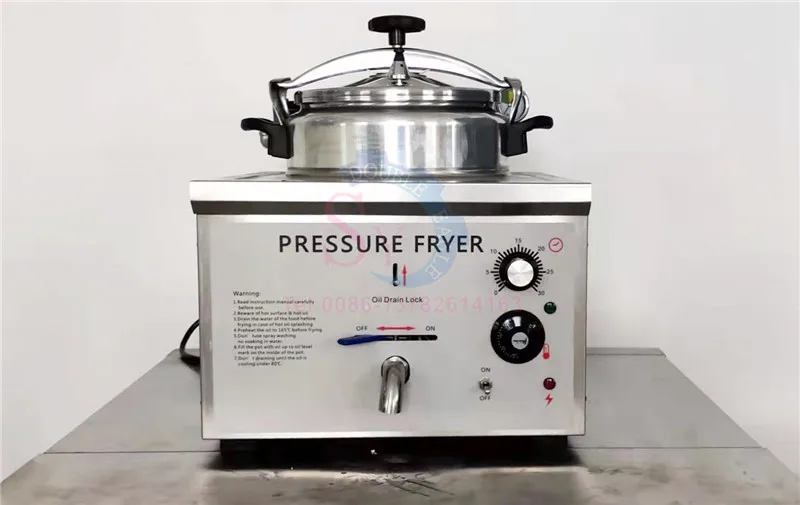16L Commercial Electric Bench Type Mini Deep Pressure Fryer Oven For Broast Fried Chicken Stove Small Frying Machine 110V 4