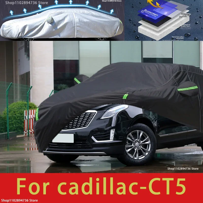 

Для cadillac ct5 suv fit наружная защита полные автомобильные чехлы для снега солнцезащитный водонепроницаемый пыленепроницаемый наружный черный чехол для автомобиля