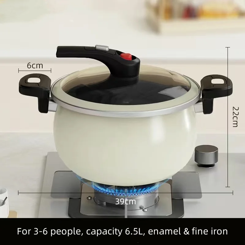 Enamel Micro Pressure Cooker Soup Pot Non-stick Enamel Multi-function Cooking Pot Pressure Cooker Gas Induction Universal