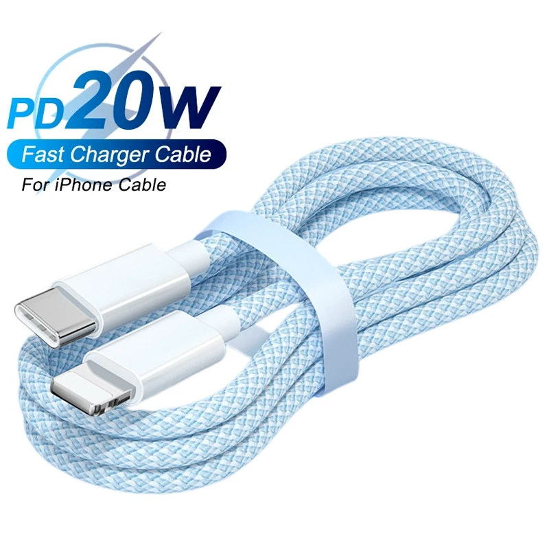 고속 충전 USB C 케이블, 아이폰 14, 13, 12, 11, 프로, 맥스, 12, 미니, 프로, 맥스, XS, 데이터 USB, C 타입 케이블, PD 20W