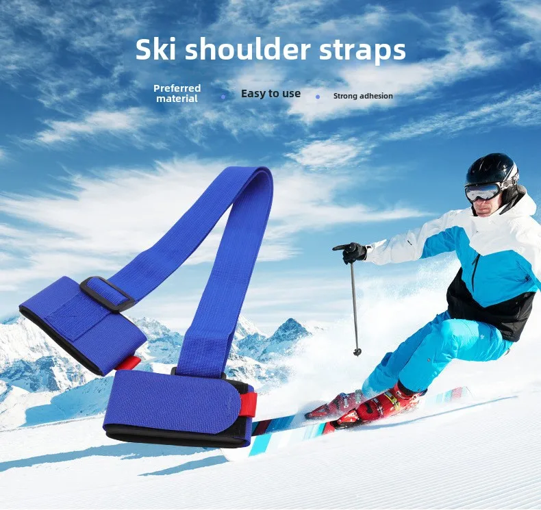 Adjustable Ski Fastener Straps With EVA Foam Protector Pads 6-Pack Ski Fastener Straps With Protector Pads | Adjustable | Black Nylon Ski Bands For Winter Sports Ski Carrying Straps
