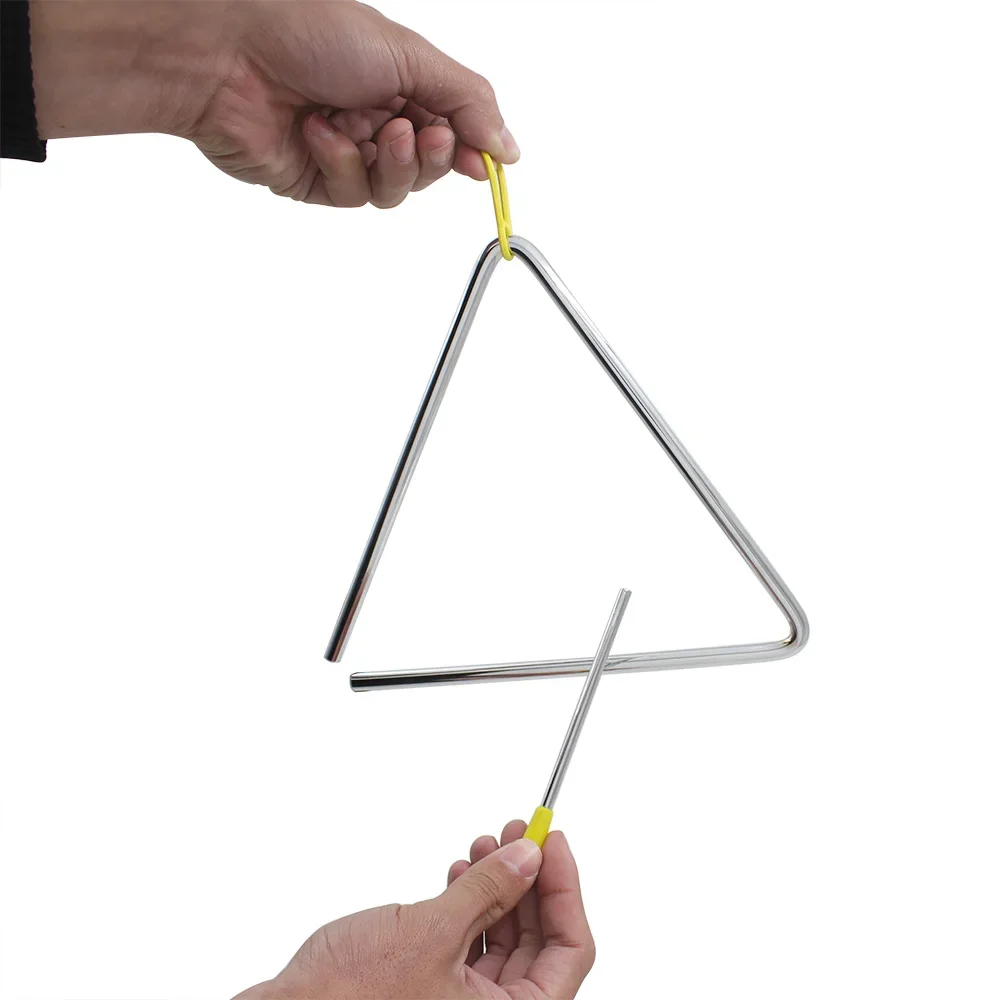 6/7/8 Inch Triangle Iron Music Orff Percussion Instrument Band Early Educational Children Triangle Rhythm Drumsticks