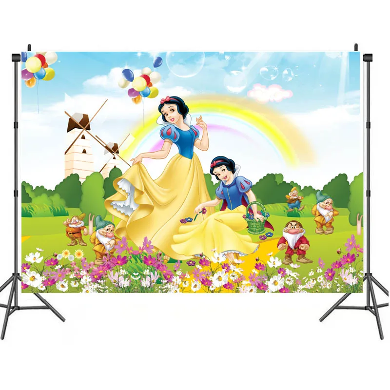 Description Picture 6 of itemSnow White Tapestry Background Birthday Party Supplies Baby Shower Banner Kid Faovr Cute Girl Room Decoration Customize Backdrop