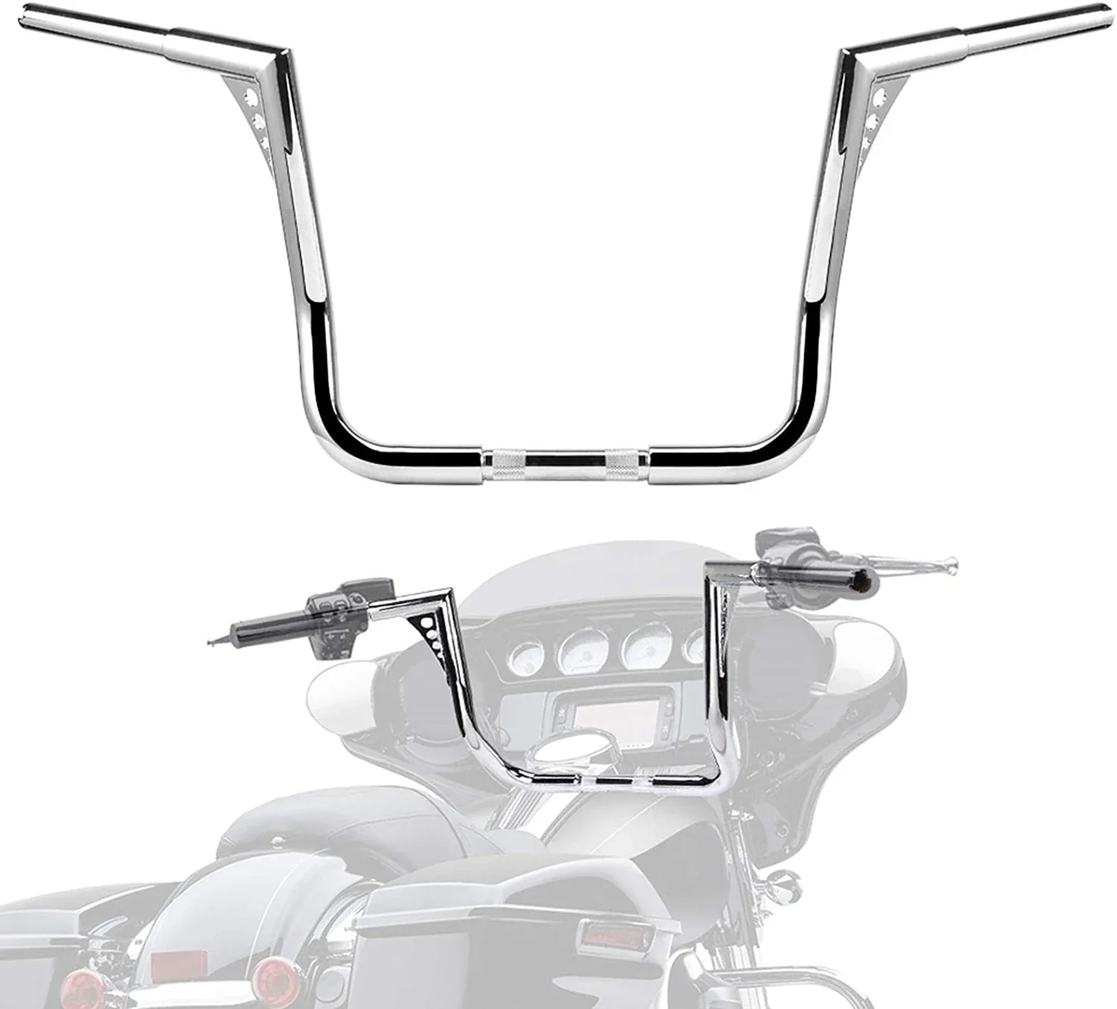 12 "14" 16 "Rise Ape Hangers Rise Ape Z Hanger Manubrio Per Electra Glide Street Glide 1-1/4'' Manubrio Accessori Moto
