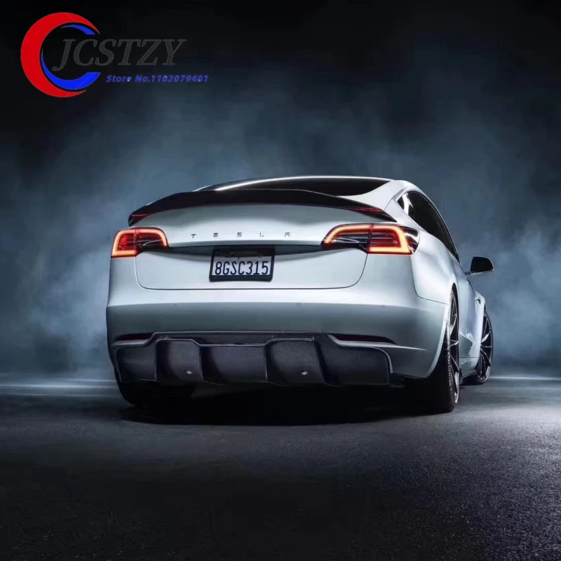 

for Tesla Model 3 2017-2020 rear wing spoiler, Trunk Boot Wings spoiler carbon fiber 3M colloid installation