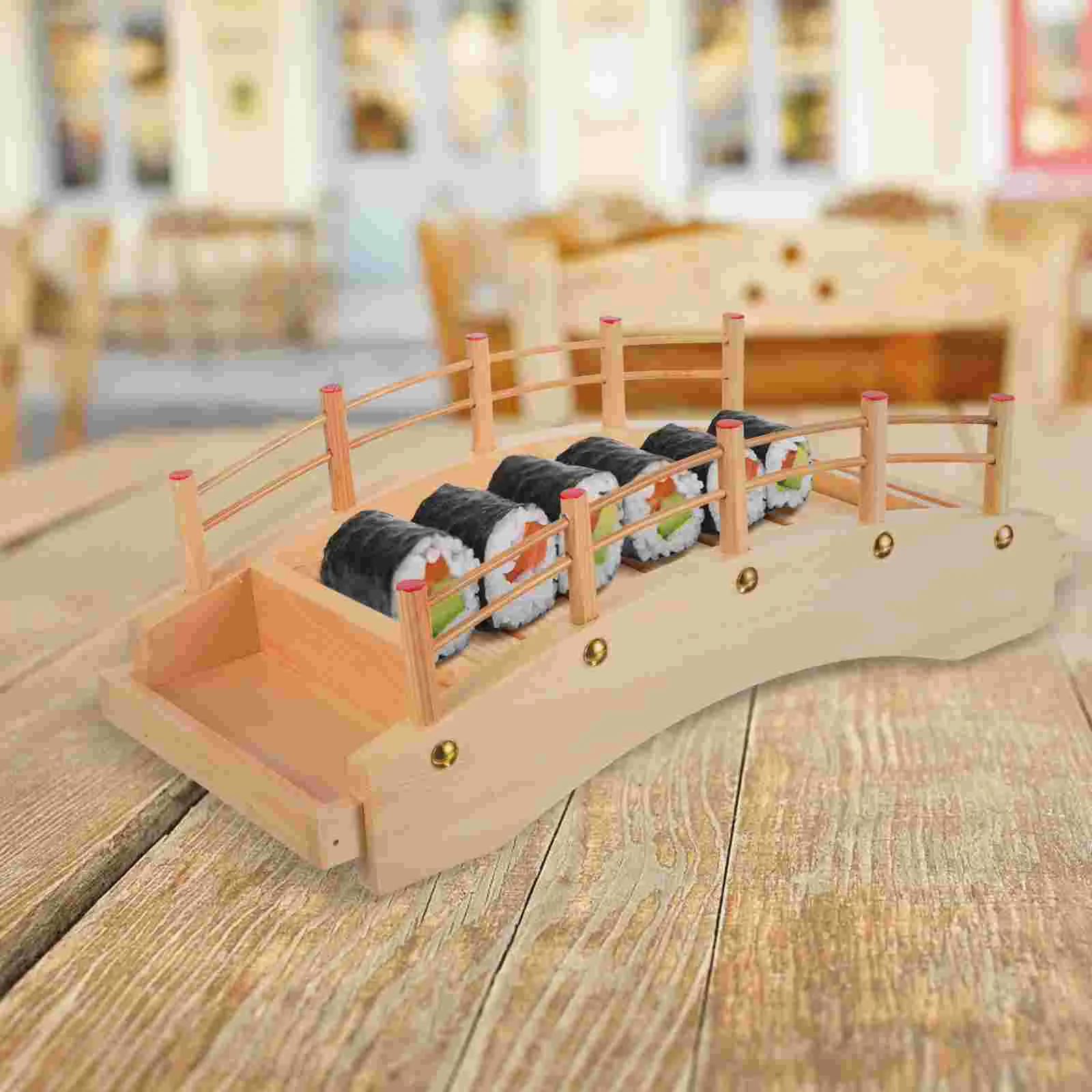 

Sushi Sashimi Serving Plate Bridge Wooden Dish Tray Holder Cake Platters Snack Tray Appetizer Plates Serving Sashimi Snack