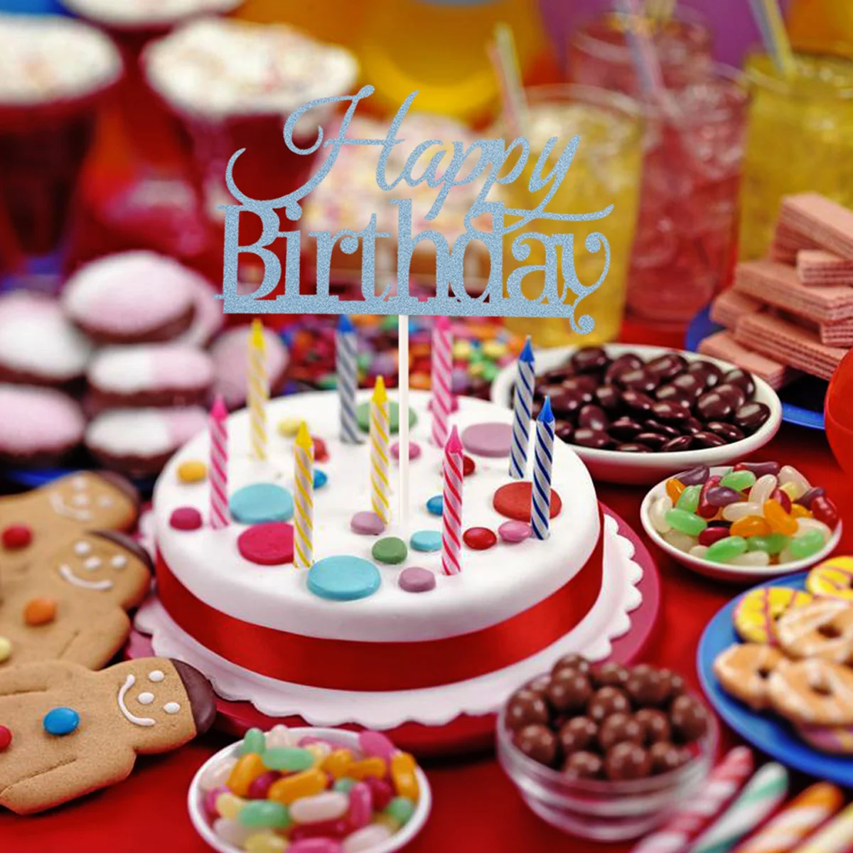 

Cake Topper Glitter Cake Topper Happy Birthday New Glitter Cupcake Topper Decoration For Weedding Birthday Party Supplies